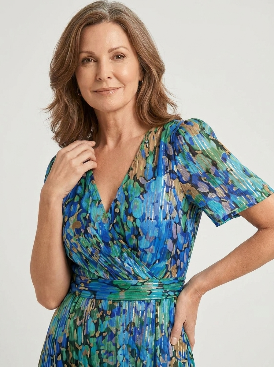 Zafrina | Abstract-Print Midi Dress
