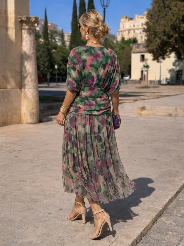 Elegant V-Neck Maxi Dress for Celebrations