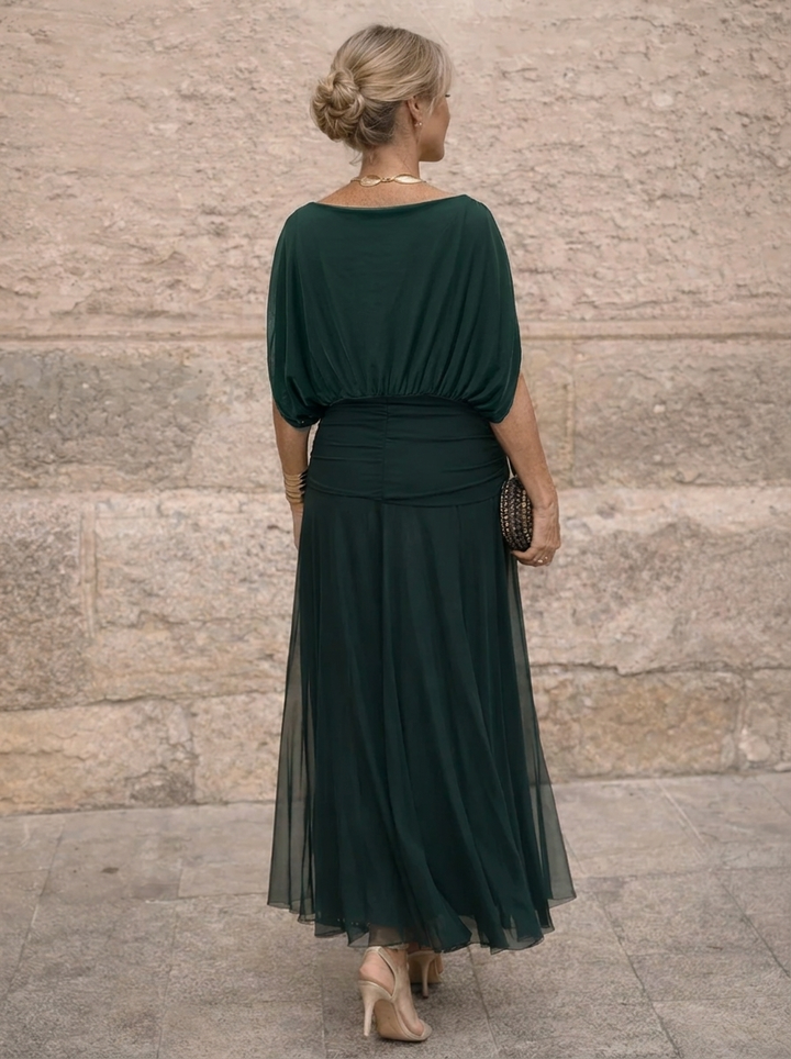 Elegant V-Neck Maxi Dress for Celebrations