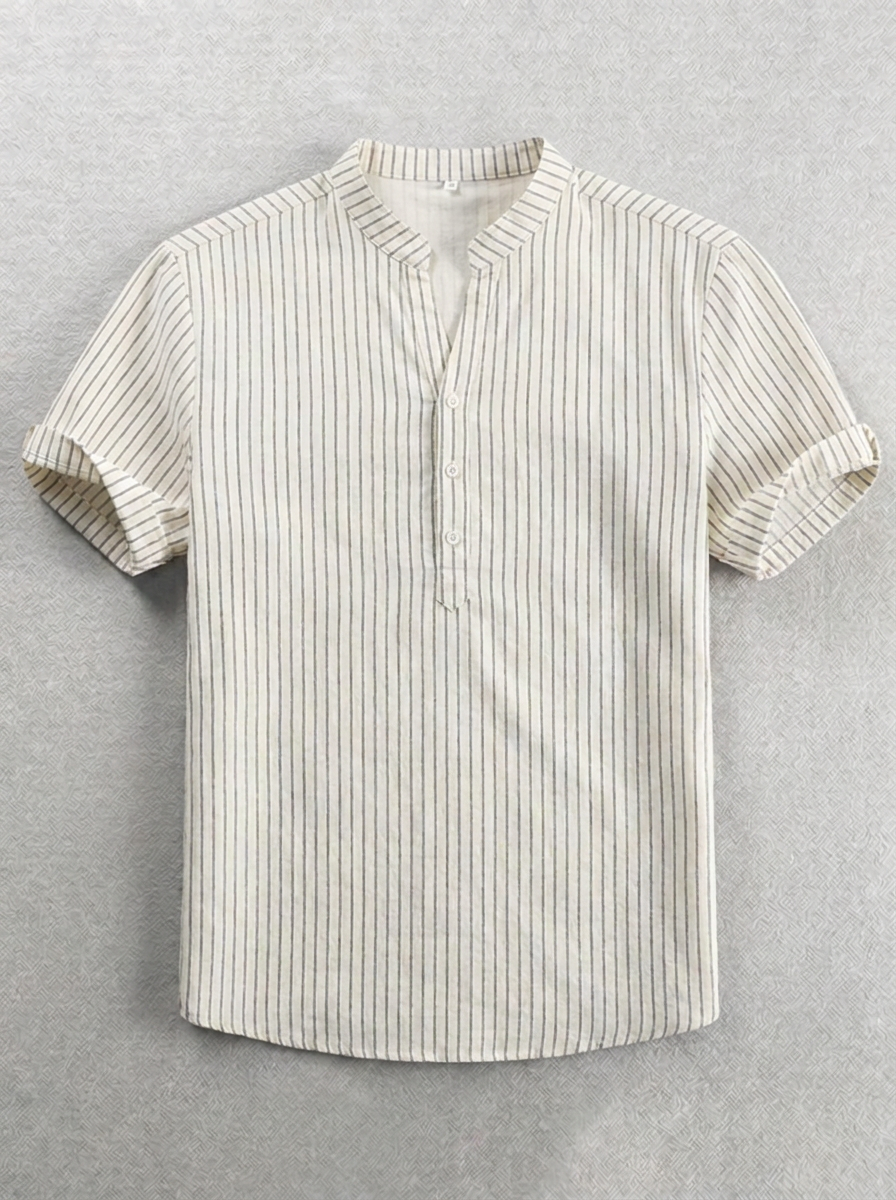 Michele | Men's short-sleeve shirt with button placket