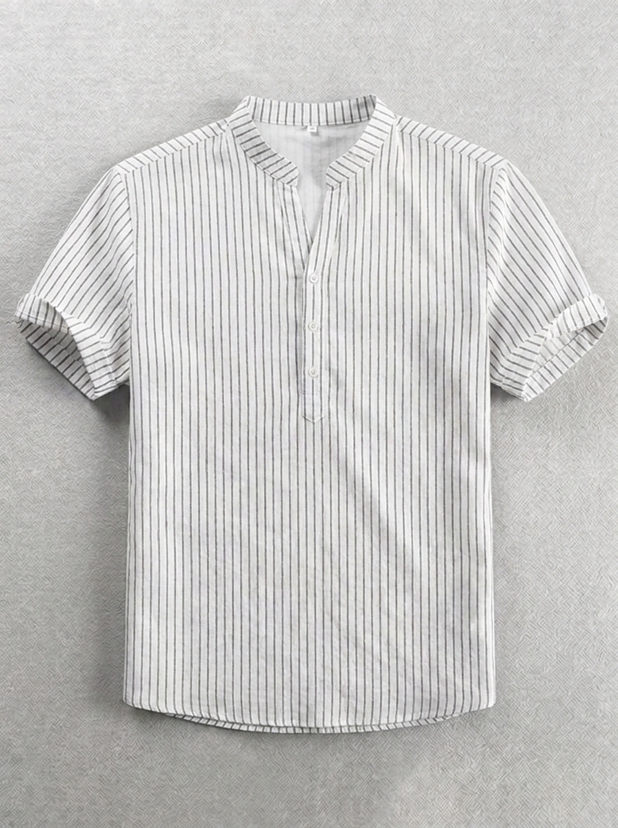 Michele | Men's short-sleeve shirt with button placket