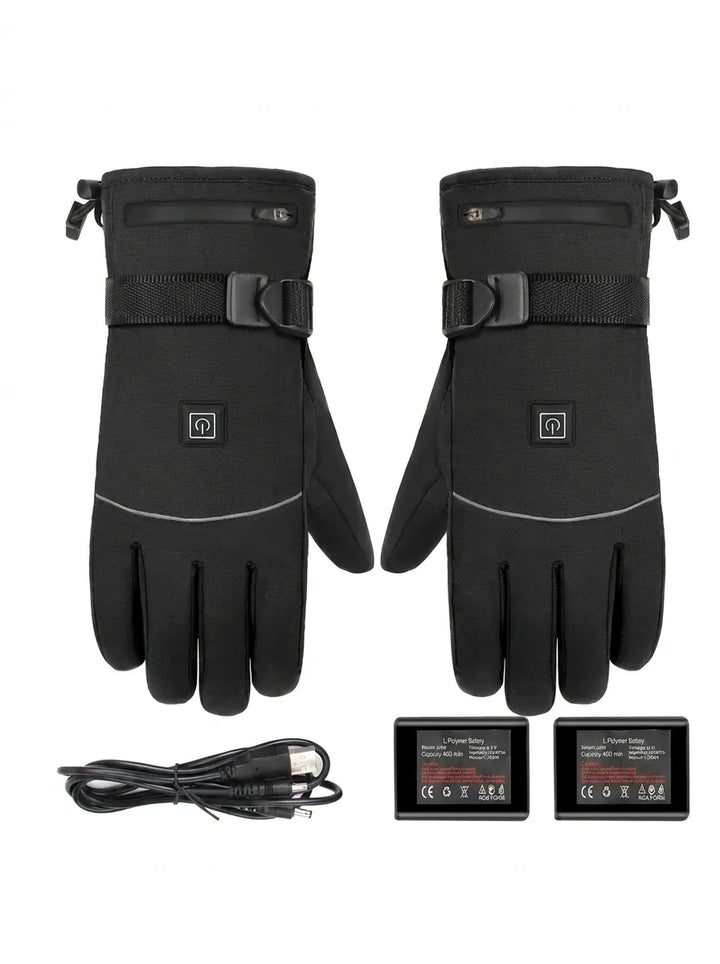 Waterproof electrically heated gloves with touchscreen sensors