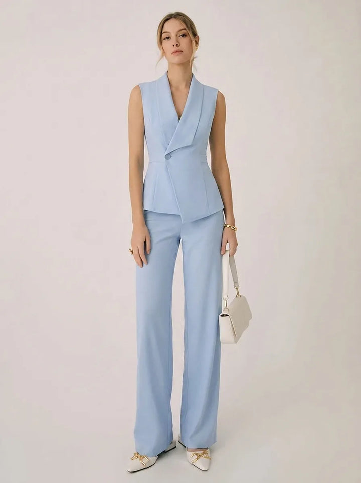 Women's Halter V-Neck Wide-Leg Set