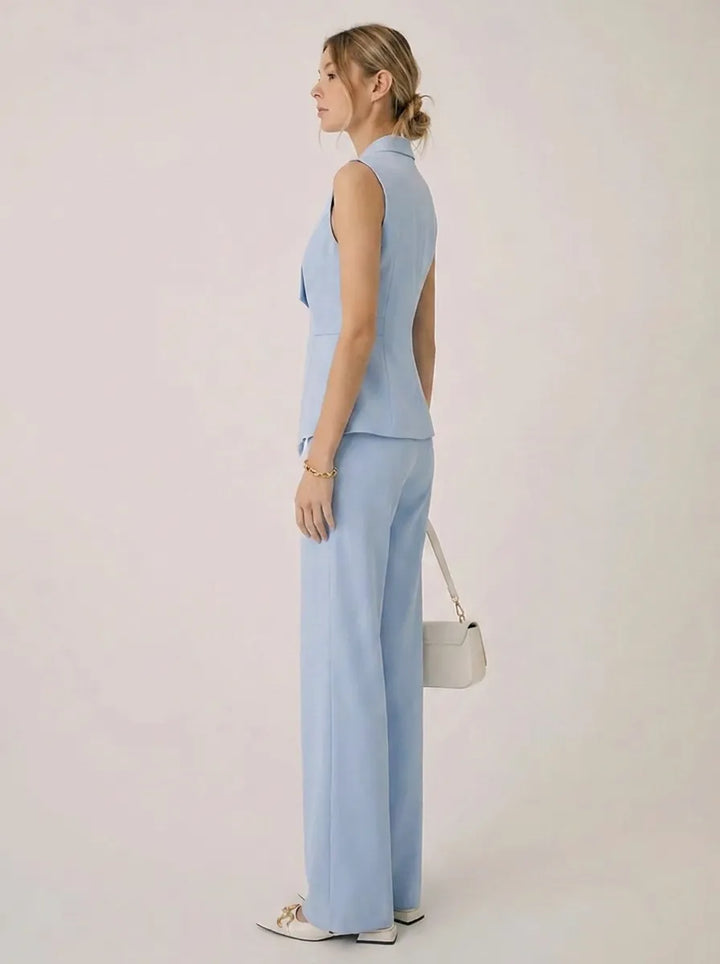 Women's Halter V-Neck Wide-Leg Set
