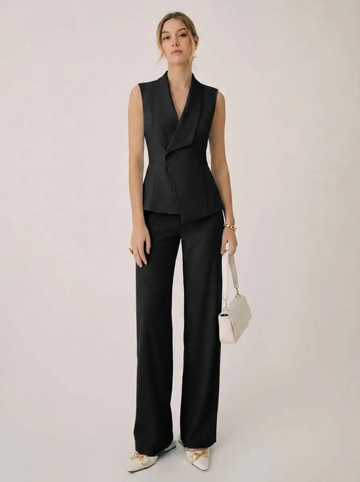 Women's Halter V-Neck Wide-Leg Set