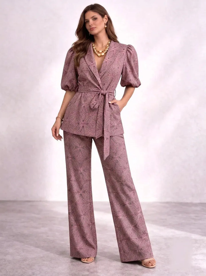 Women's Two-Piece Set with Tie Waist