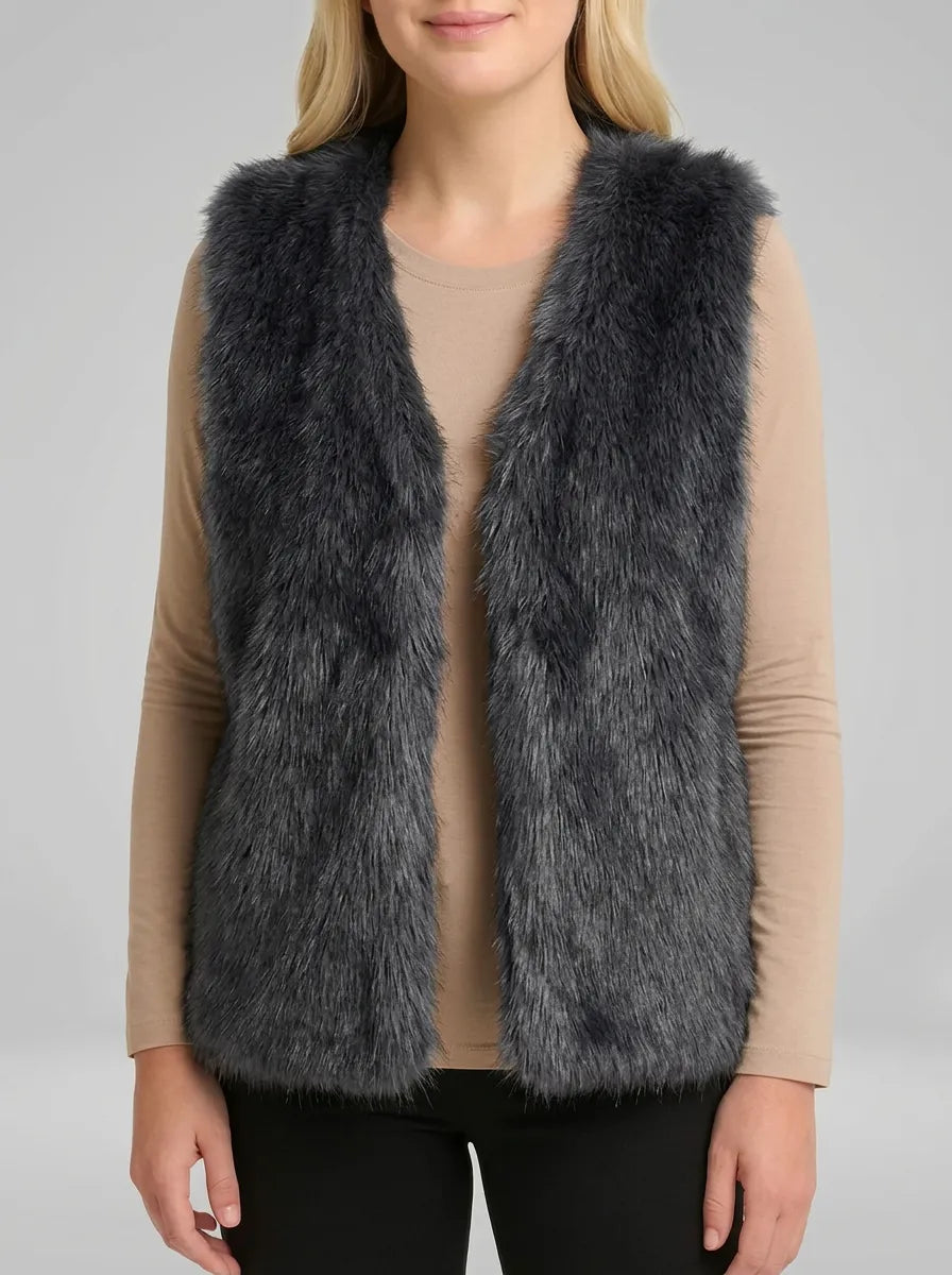 Faux fur bodywarmer with lining