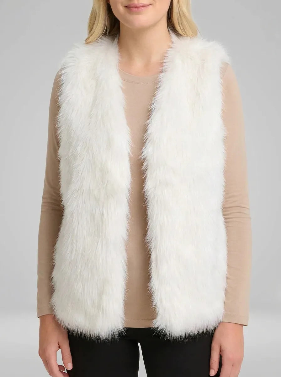 Faux fur bodywarmer with lining