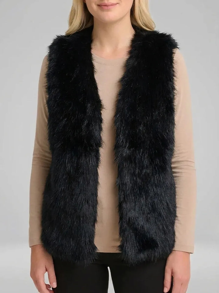 Faux fur bodywarmer with lining