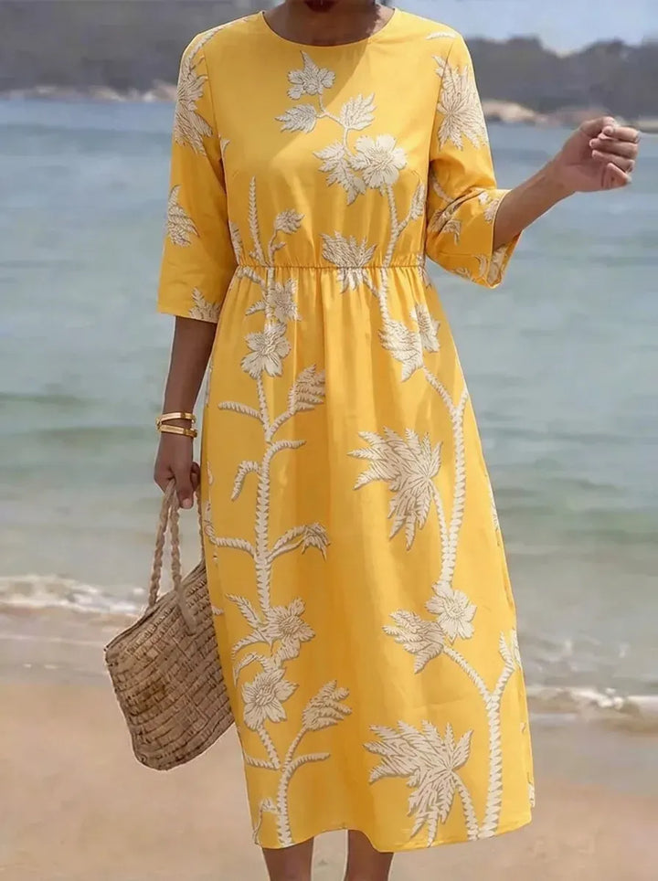 Sophie | Embroidered Mid-Sleeve Dress
