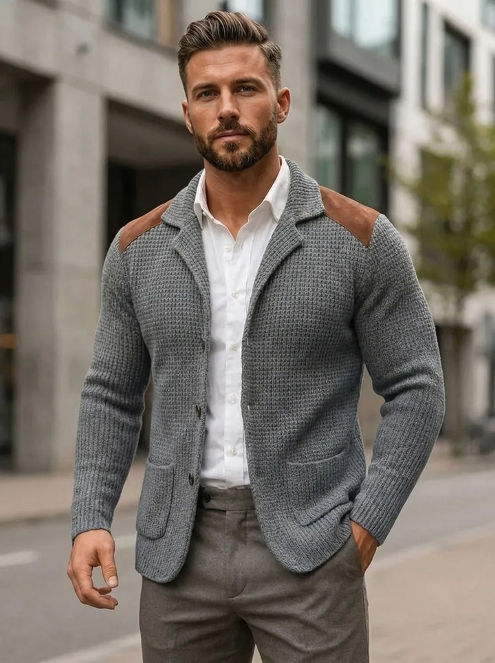 SILVORO | KNITTED-TEXTURE BLAZER