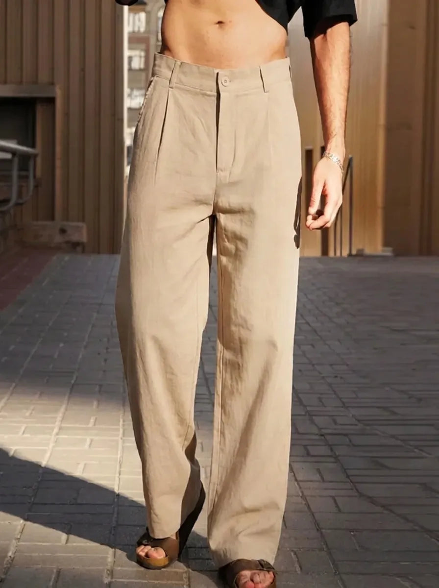 Malik - Wide-Leg Linen Trousers