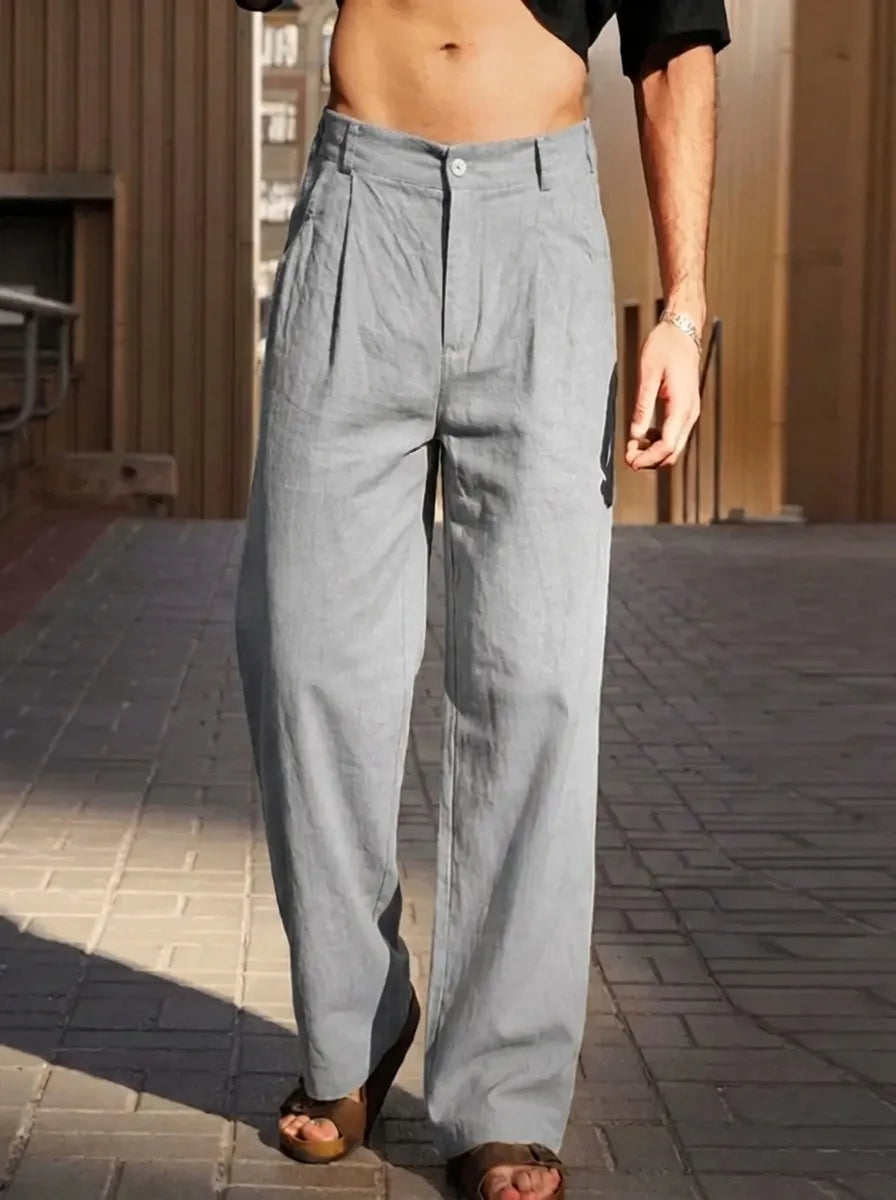 Malik - Wide-Leg Linen Trousers