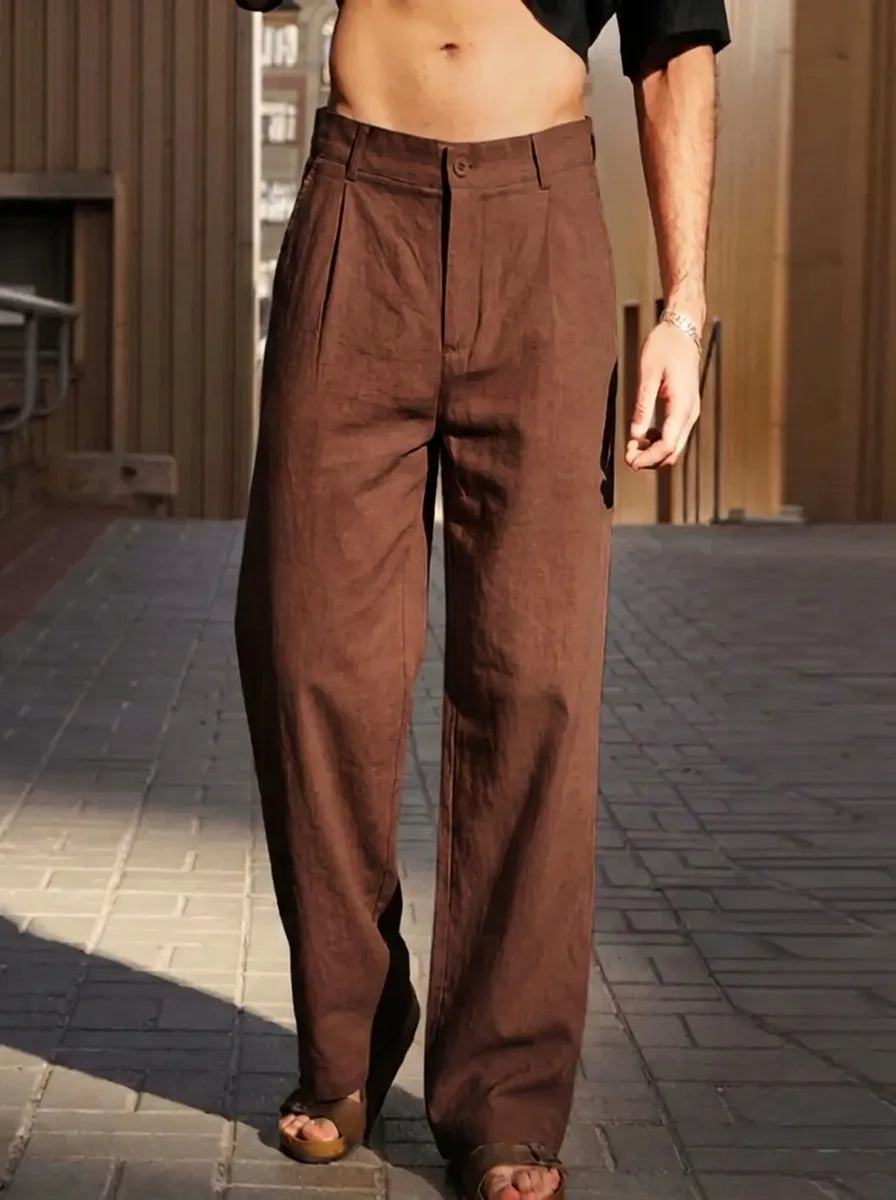 Malik - Wide-Leg Linen Trousers