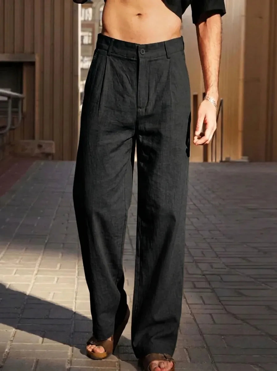 Malik - Wide-Leg Linen Trousers