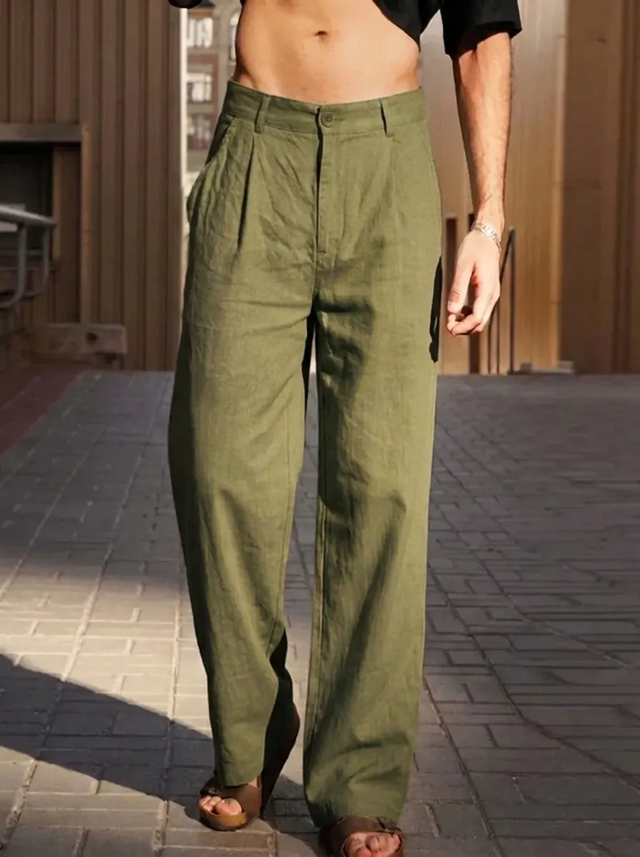 Malik - Wide-Leg Linen Trousers
