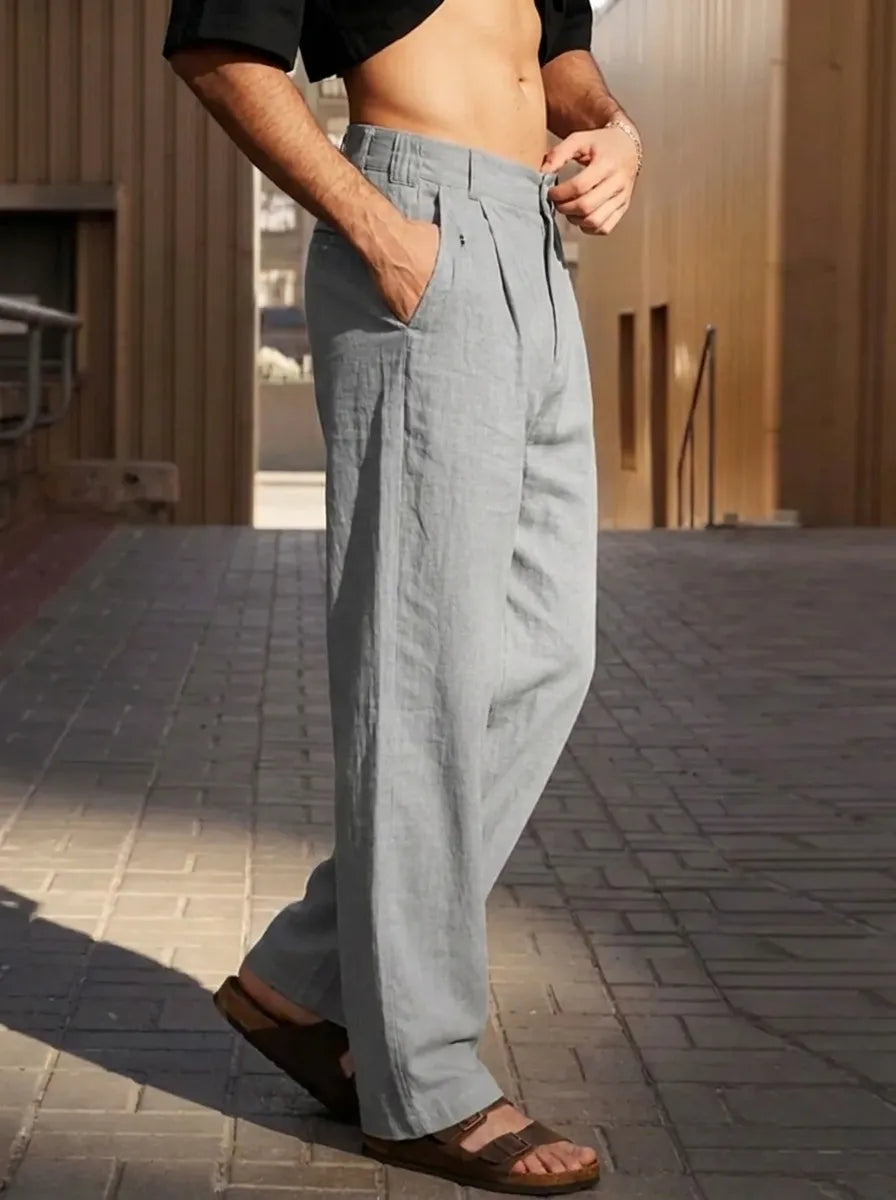 Malik - Wide-Leg Linen Trousers