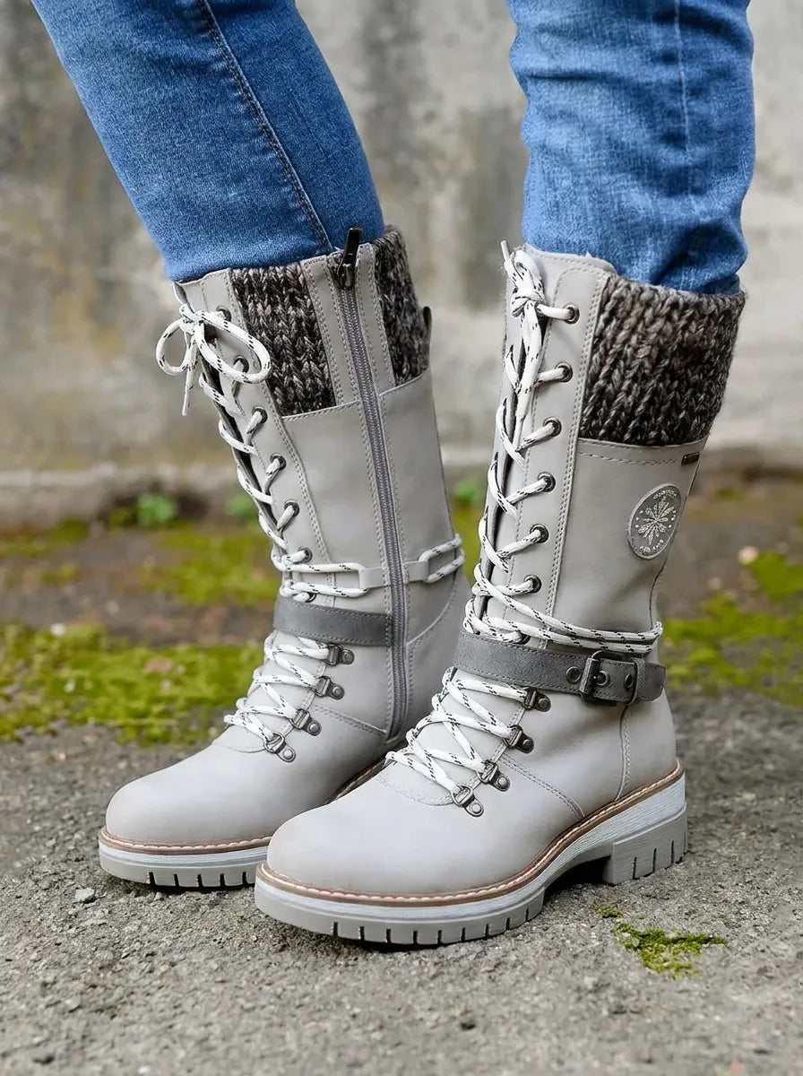 FrostLuxe™ - Waterproof Calf-High Lace-Up Boots