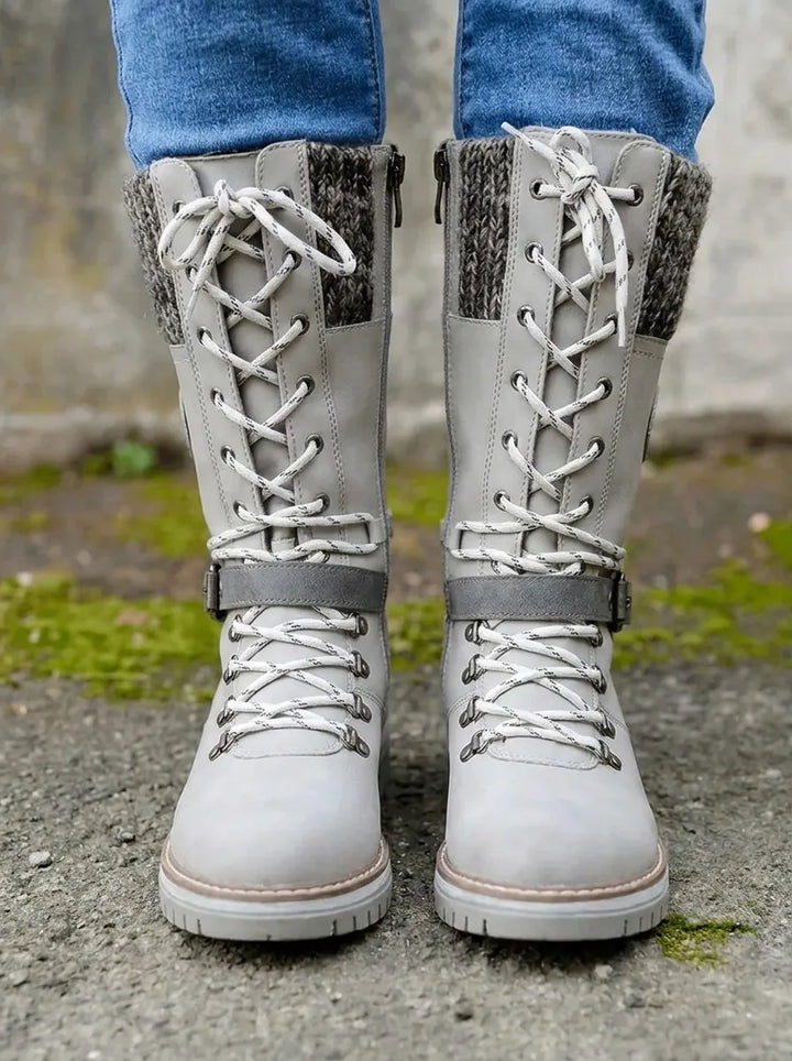 FrostLuxe™ - Waterproof Calf-High Lace-Up Boots