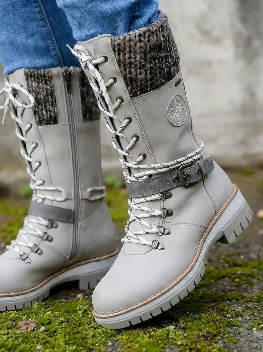 FrostLuxe™ - Waterproof Calf-High Lace-Up Boots
