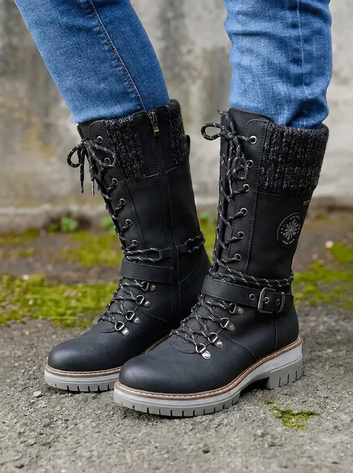 FrostLuxe™ - Waterproof Calf-High Lace-Up Boots