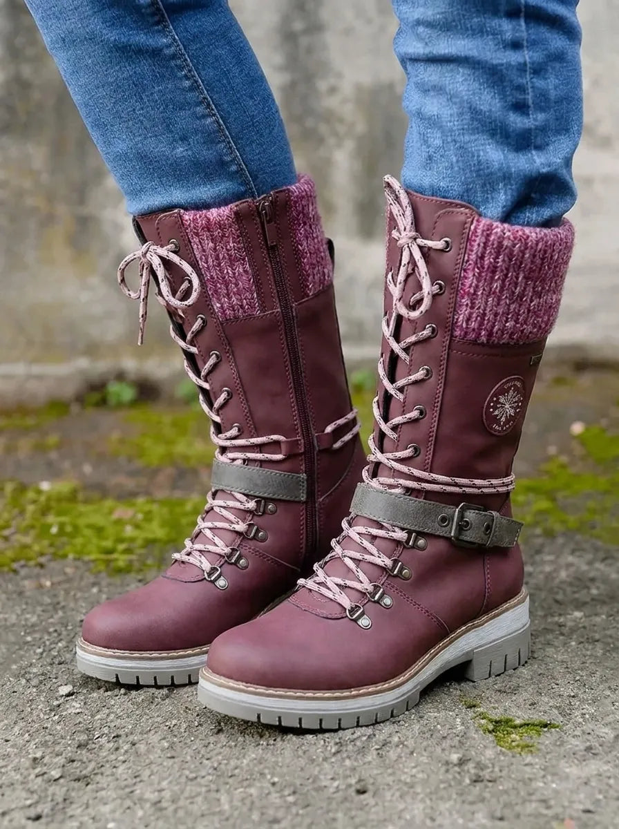 FrostLuxe™ - Waterproof Calf-High Lace-Up Boots
