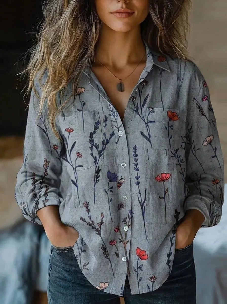 Lily™ - Printed Vintage Blouse