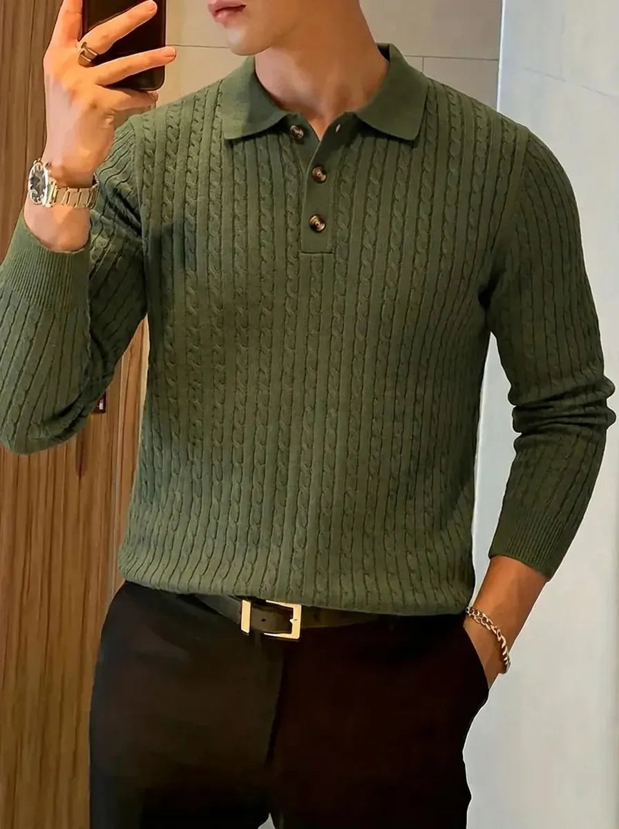 Brit & Boho™️ | Ribbed Knit Sweater Shirt