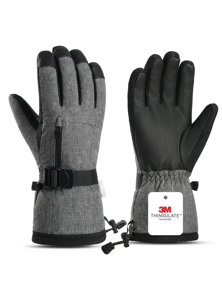 Waterproof insulated men's gloves with touchscreen fingertips