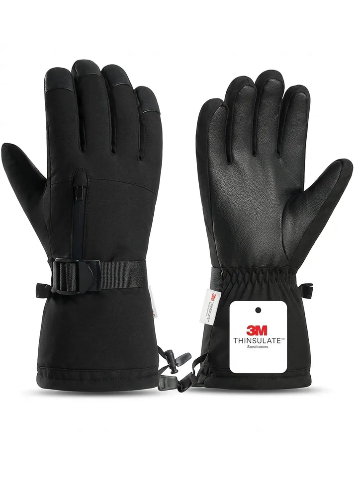 Waterproof insulated men's gloves with touchscreen fingertips