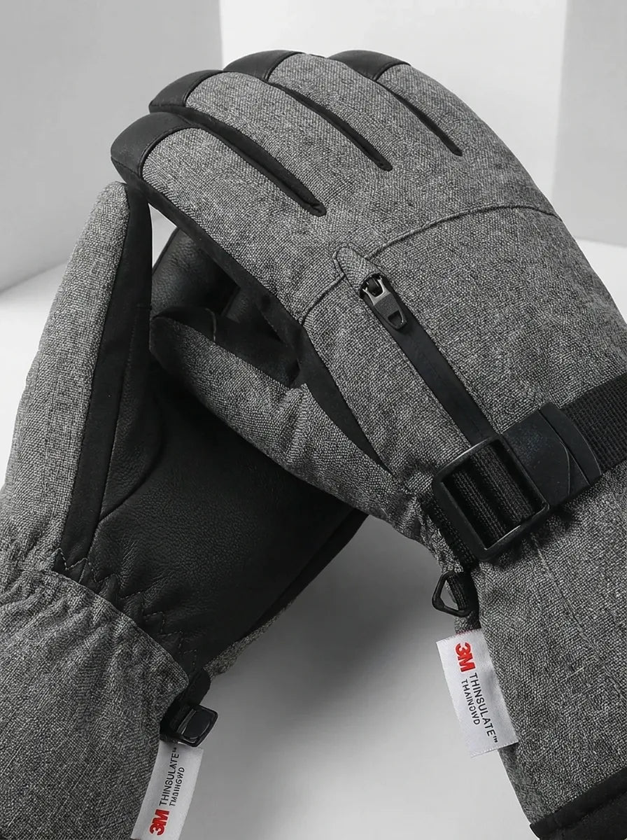 Waterproof insulated men's gloves with touchscreen fingertips
