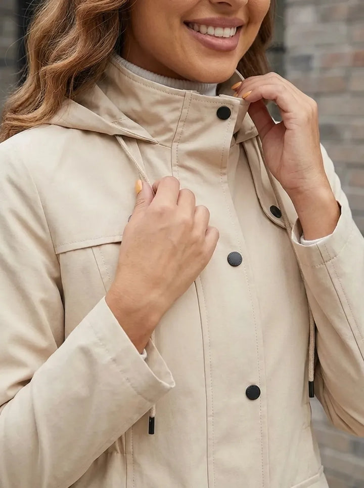 Francesca | Women's Hooded Parka with Buttons and Pockets