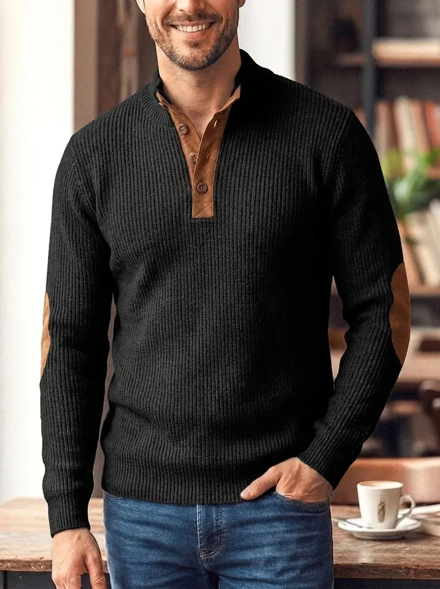 Fredrick - Ribbed Sweater with Button Placket