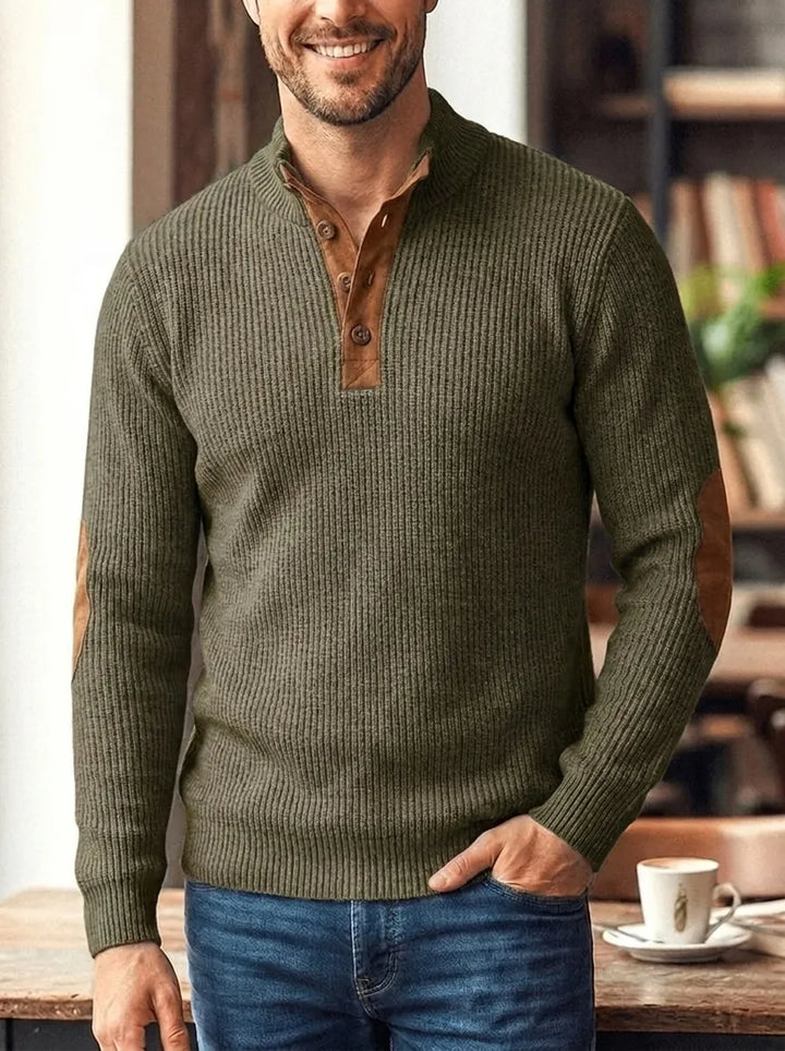 Fredrick - Ribbed Sweater with Button Placket