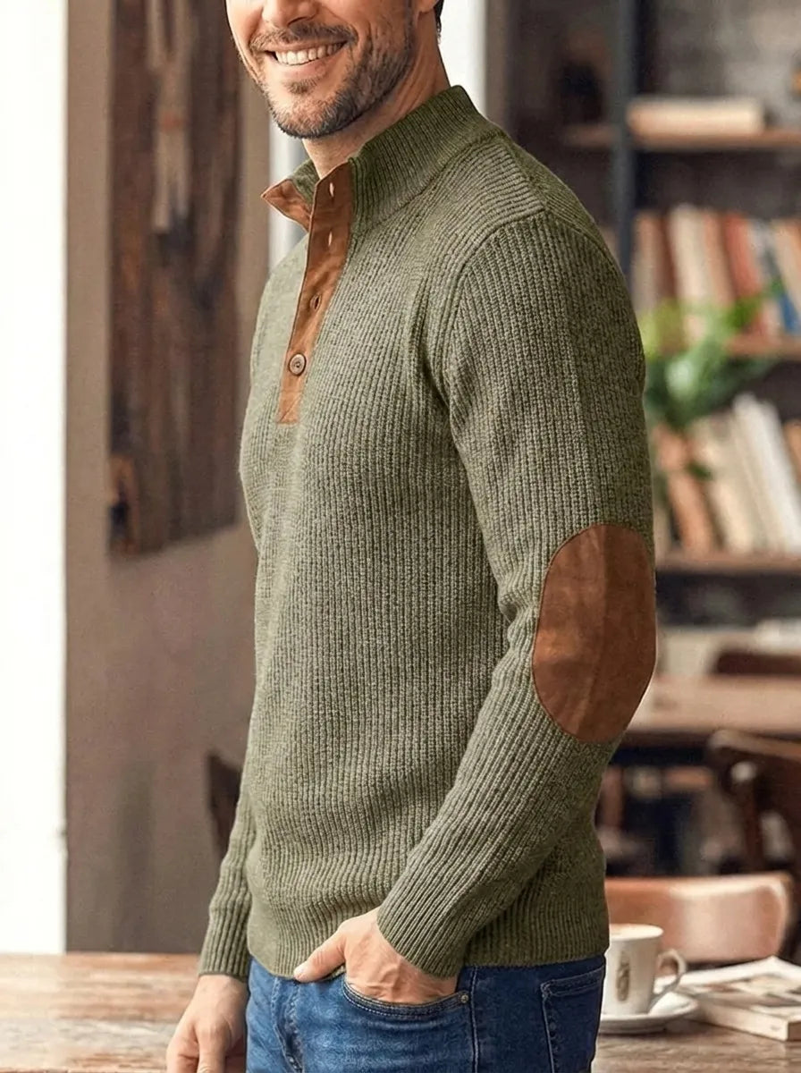 Fredrick - Ribbed Sweater with Button Placket