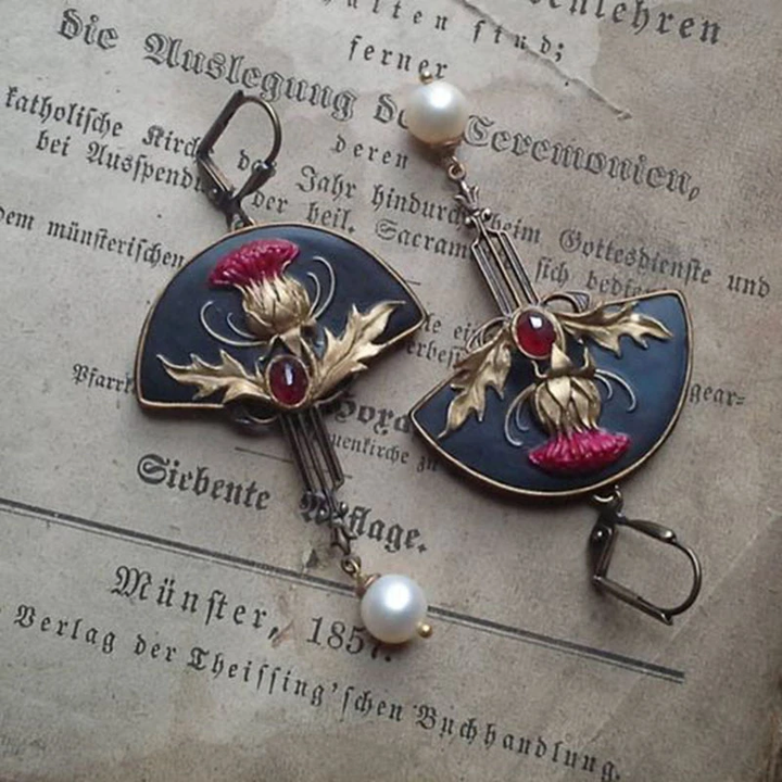 Vintage Red Bead Earrings