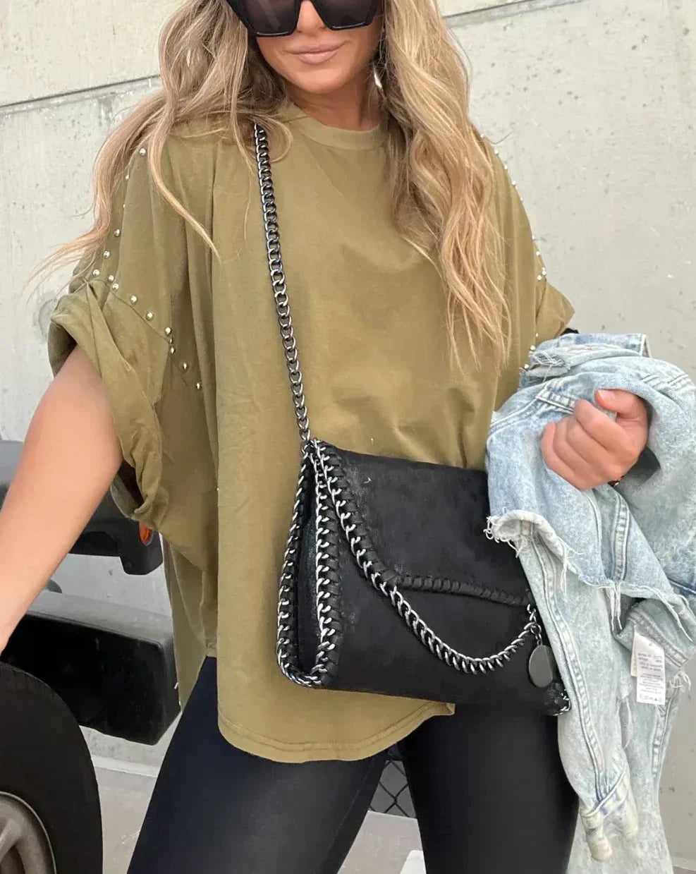 Isabelle™ - Oversized T-Shirt with Studs