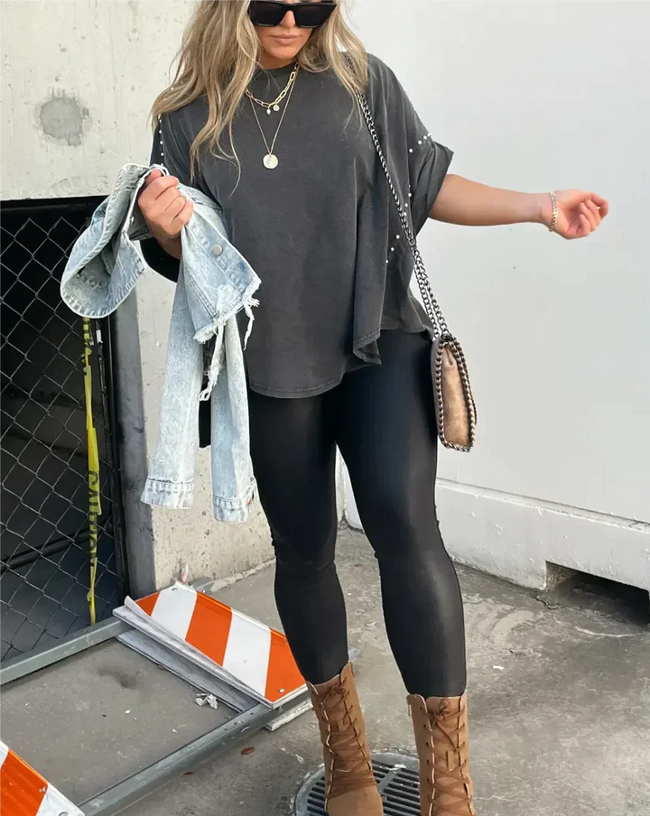 Isabelle™ - Oversized T-Shirt with Studs