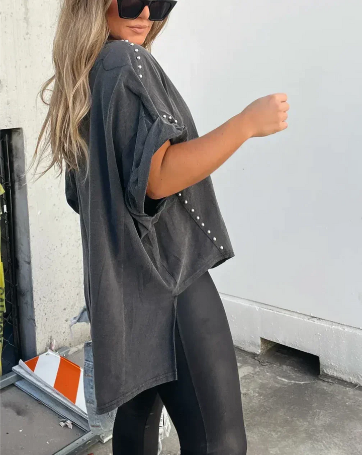 Isabelle™ - Oversized T-Shirt with Studs