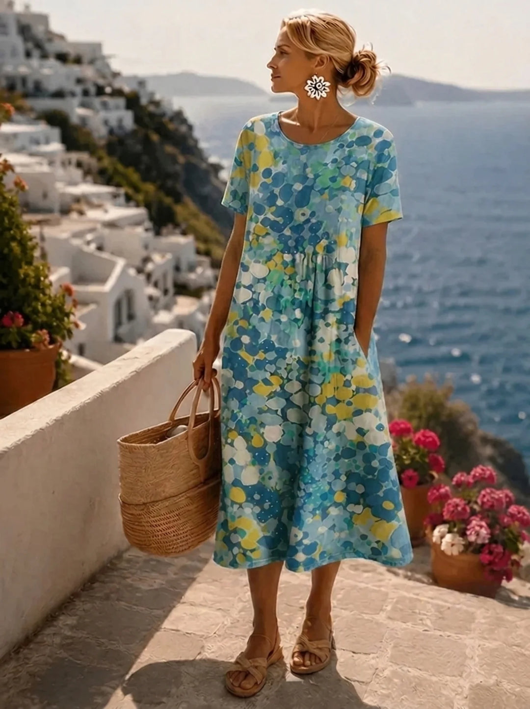 Elena | Airy Floral Midi Dress