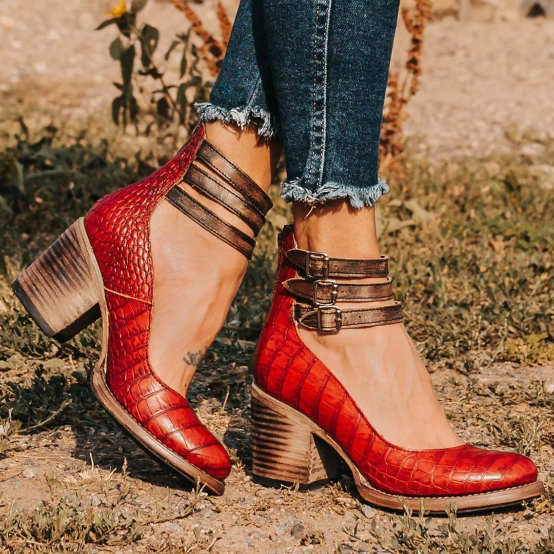 CAMILLE | Strap Pumps — comfortable block heel