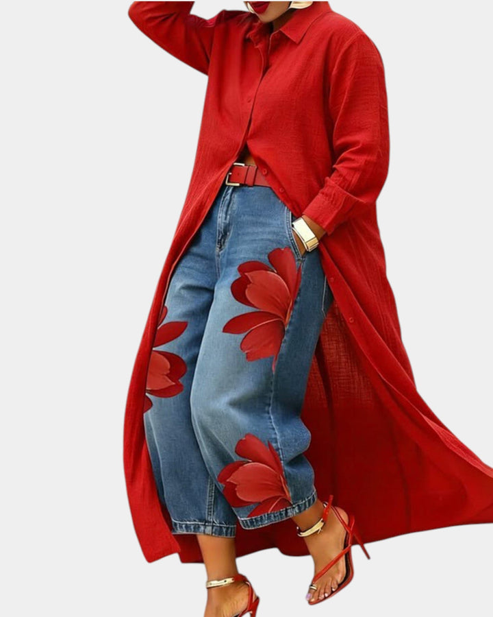 Céliane | Wide-Leg Jeans & Dress Ensemble