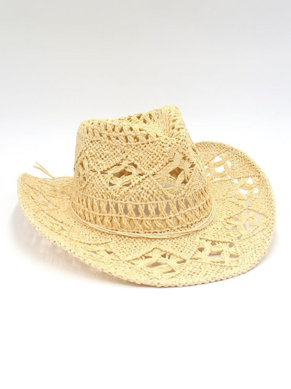 Handgestrickter Jazzhut im Cowboy-Stil mit erhöhtem Rand