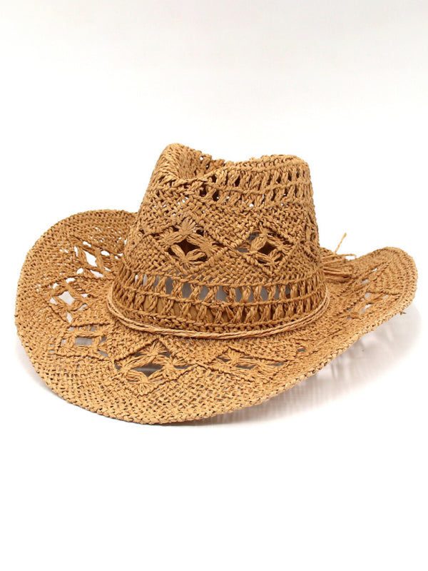 Handgestrickter Jazzhut im Cowboy-Stil mit erhöhtem Rand