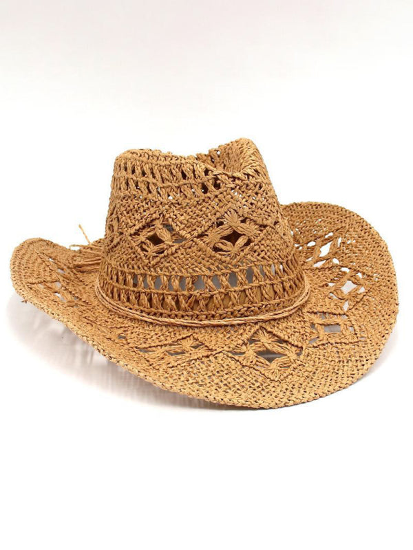 Handgestrickter Jazzhut im Cowboy-Stil mit erhöhtem Rand