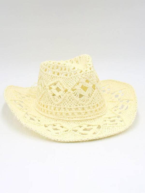 Handgestrickter Jazzhut im Cowboy-Stil mit erhöhtem Rand