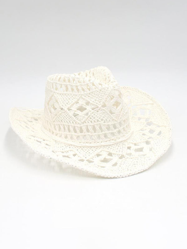 Handgestrickter Jazzhut im Cowboy-Stil mit erhöhtem Rand