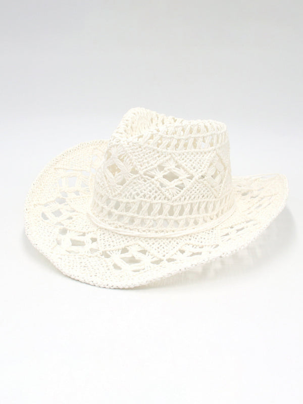 Handgestrickter Jazzhut im Cowboy-Stil mit erhöhtem Rand