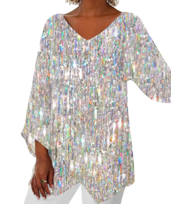 Kornelia™ - Long-sleeved Kimono with Sequin Print