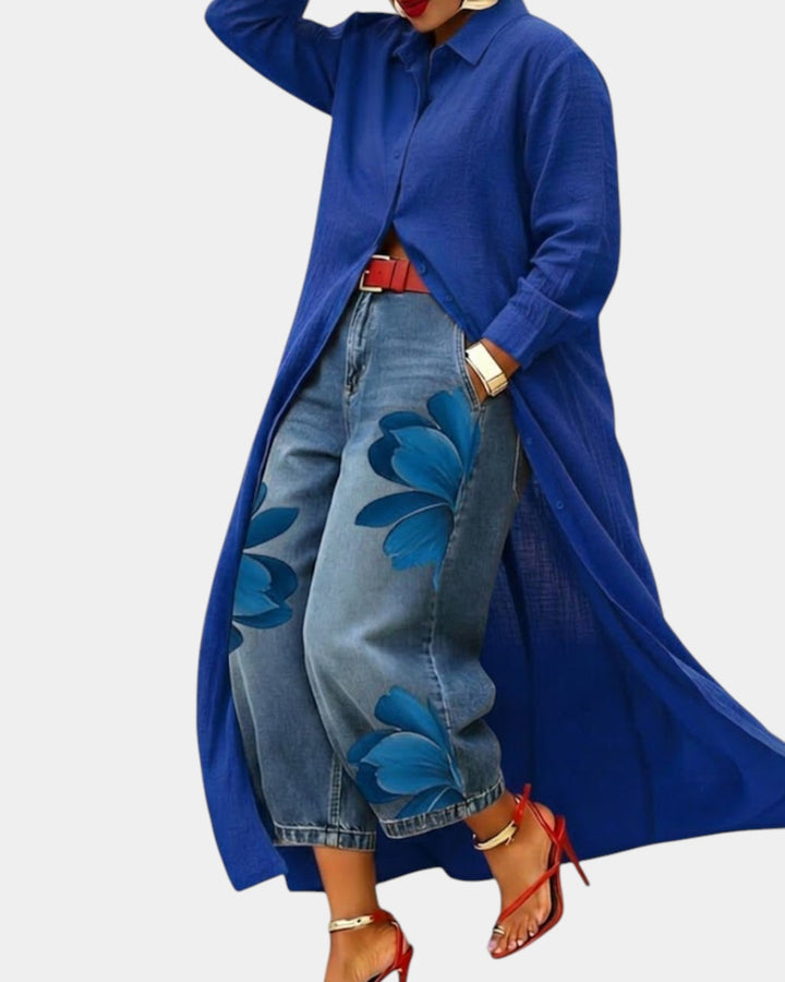 Céliane | Wide-Leg Jeans & Dress Ensemble